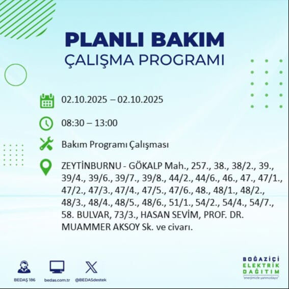 İstanbul’un 22 ilçesinde elektrik kesintisi! Bazı bölgelerde 8 saat sürecek - 15. Resim