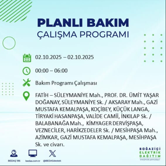 İstanbul’un 22 ilçesinde elektrik kesintisi! Bazı bölgelerde 8 saat sürecek - 36. Resim