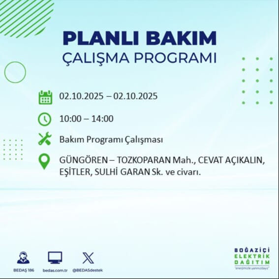 İstanbul’un 22 ilçesinde elektrik kesintisi! Bazı bölgelerde 8 saat sürecek - 41. Resim