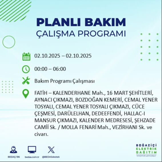 İstanbul’un 22 ilçesinde elektrik kesintisi! Bazı bölgelerde 8 saat sürecek - 37. Resim