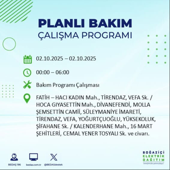 İstanbul’un 22 ilçesinde elektrik kesintisi! Bazı bölgelerde 8 saat sürecek - 34. Resim