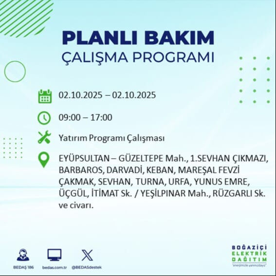 İstanbul’un 22 ilçesinde elektrik kesintisi! Bazı bölgelerde 8 saat sürecek - 33. Resim
