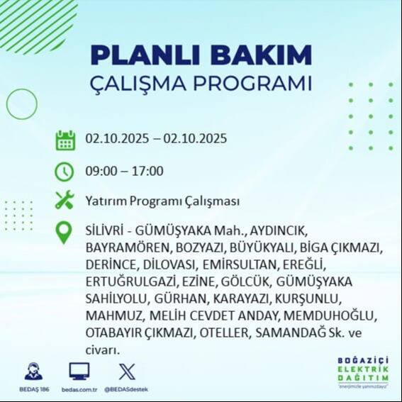 İstanbul’un 22 ilçesinde elektrik kesintisi! Bazı bölgelerde 8 saat sürecek - 54. Resim