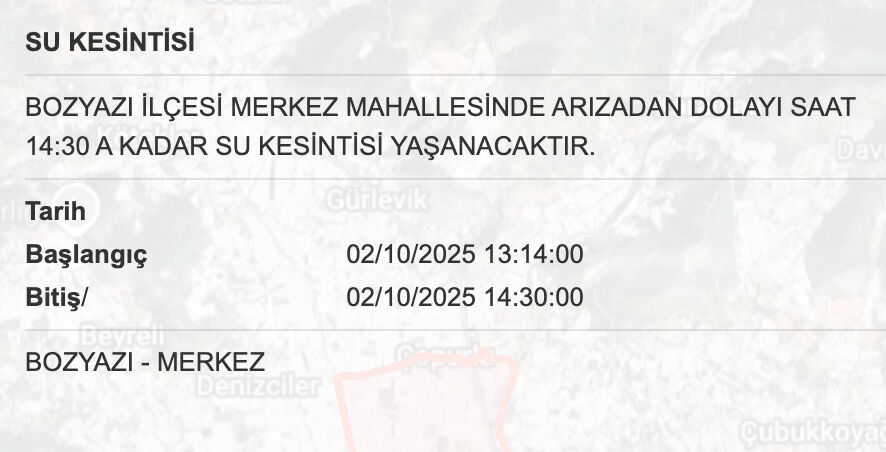 Mersin Mezitli su kesintisi: Mersin'de sular ne zaman gelecek? 2 Ekim MESKİ Su Kesintisi Sorgulama ekranı - 9. Resim
