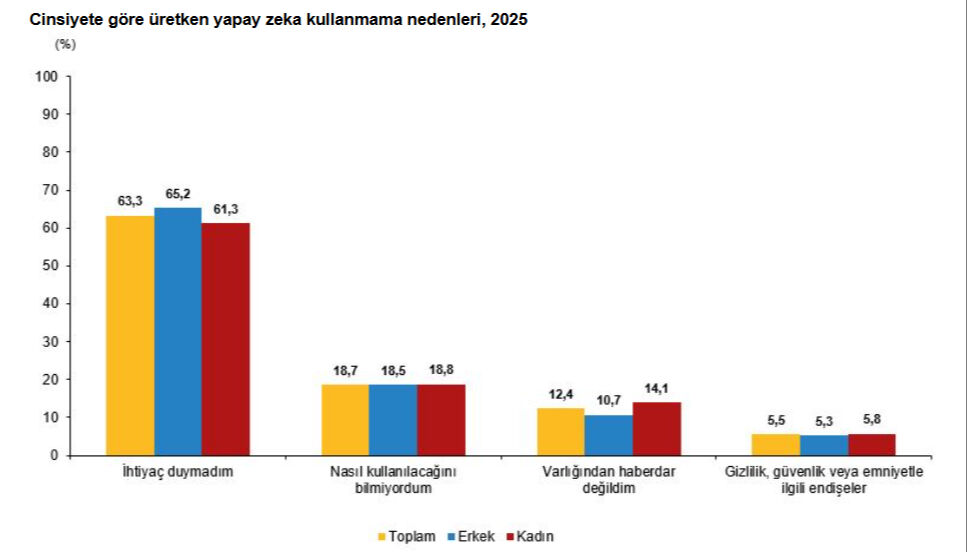TÜİK bu istatistikleri ilk kez yayınladı: Türkiye'nin yapay zeka kullanma tablosu ortaya çıktı - 6. Resim