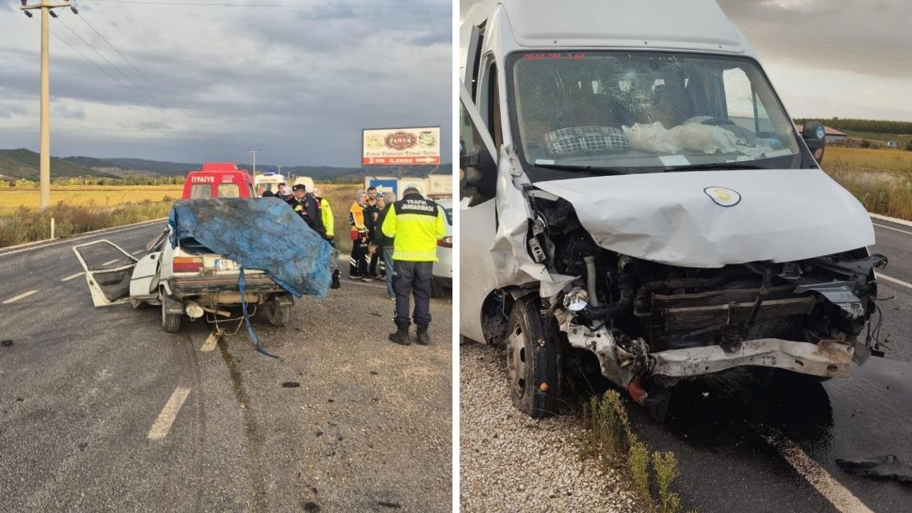 Balıkesir&#039;de öğrenci servisi ile otomobil çarpıştı! Ölü ve yaralılar var