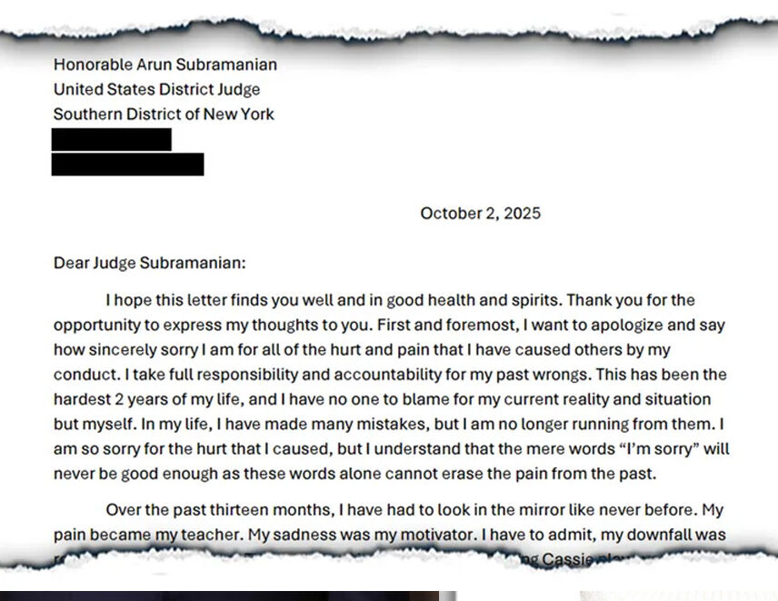 Dünyaca ünlü rapçi böyle yalvardı! Diddy'nin hakime yazdığı mektup af getirmedi, son sözleri oldu - 1. Resim