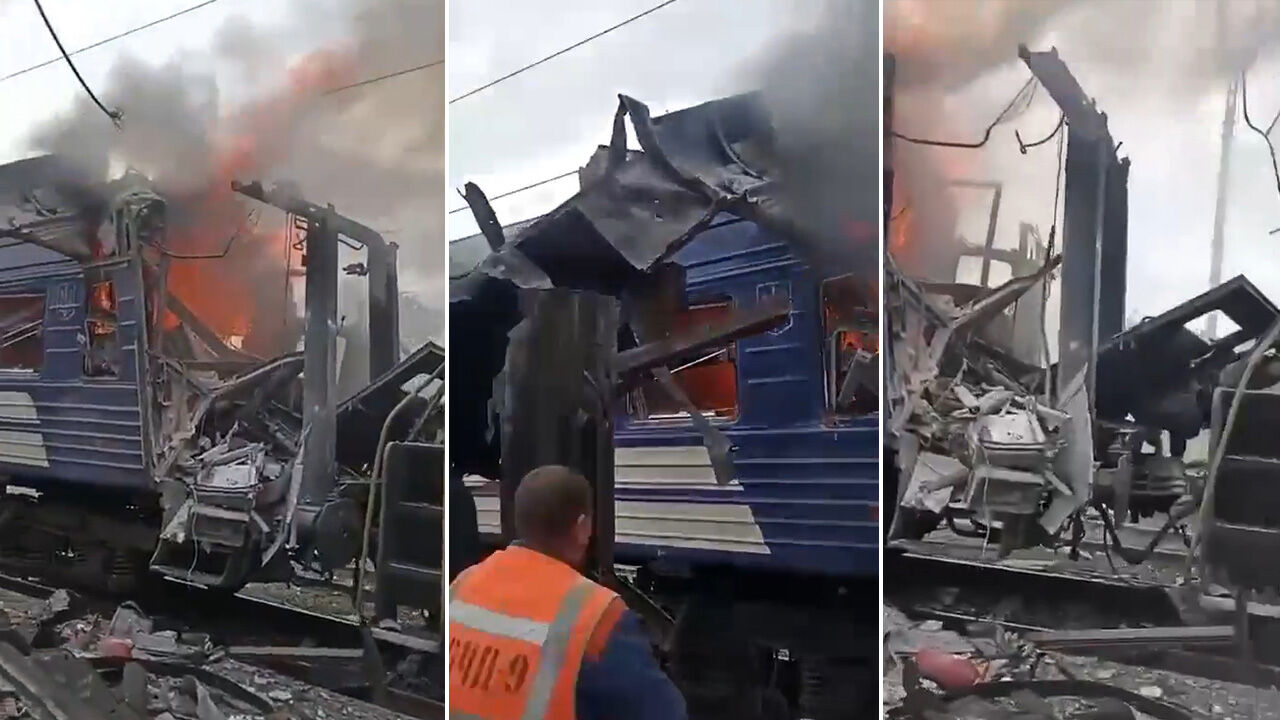 Rus İHA'sı Ukrayna'da tren istasyonunu hedef aldı! Onlarca yaralı var - 1. Resim
