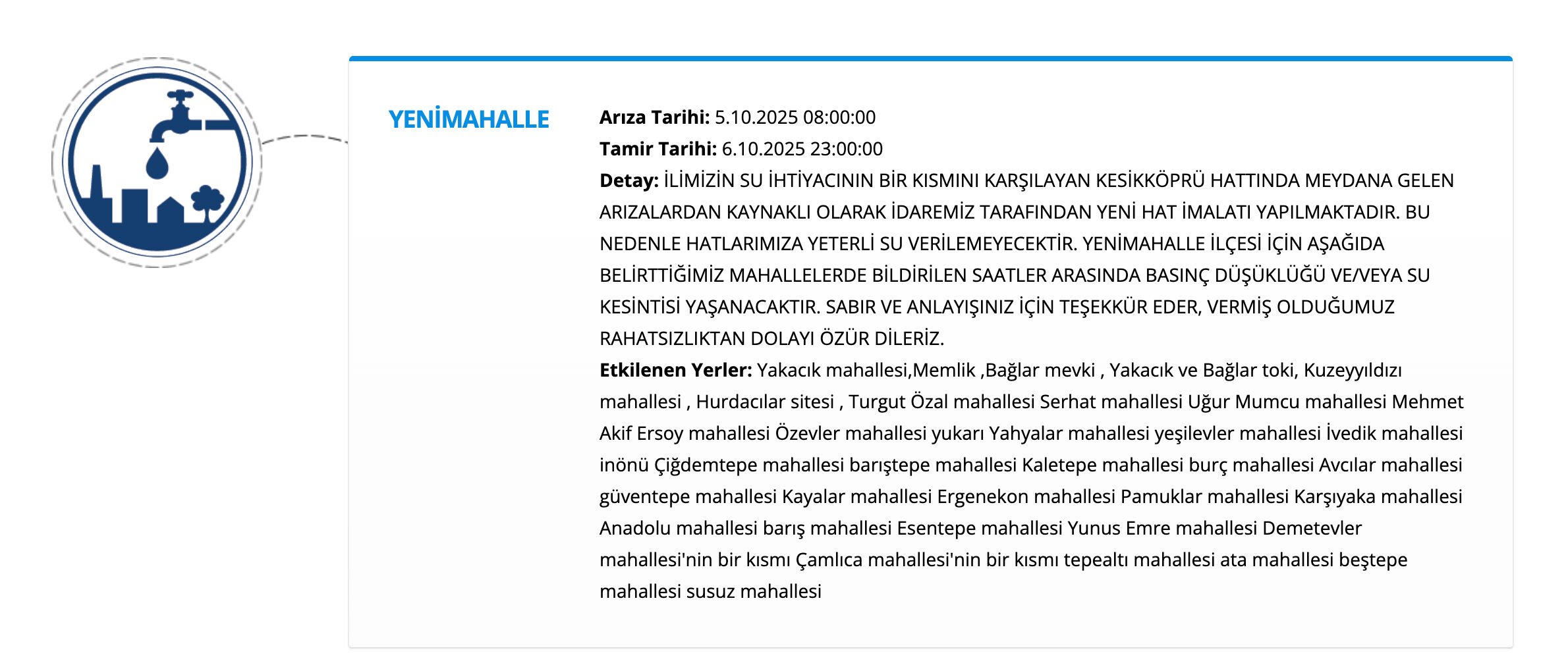ASKİ su kesintisi sorgulama ekranı: 5 Ekim Ankara'da sular ne zaman gelecek? - 6. Resim