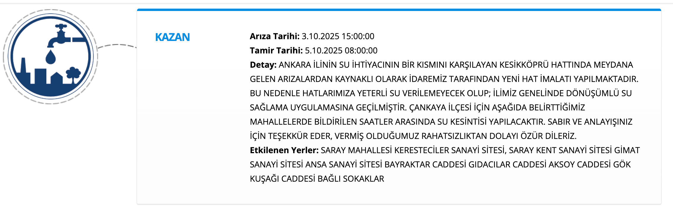 ASKİ su kesintisi sorgulama ekranı: 5 Ekim Ankara'da sular ne zaman gelecek? - 9. Resim