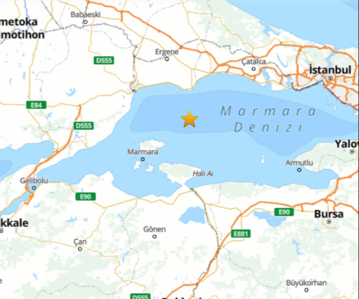 Marmara Denizi'nde 3,5 büyüklüğünde deprem! 2 Ekim'de İstanbul'da hissedilene yakın noktada gerçekleşti - 1. Resim