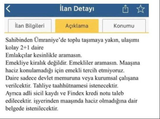 İstanbul’da skandal ilan! “Emekliye kiralık değildir” ifadesine bakanlıktan ceza - 1. Resim