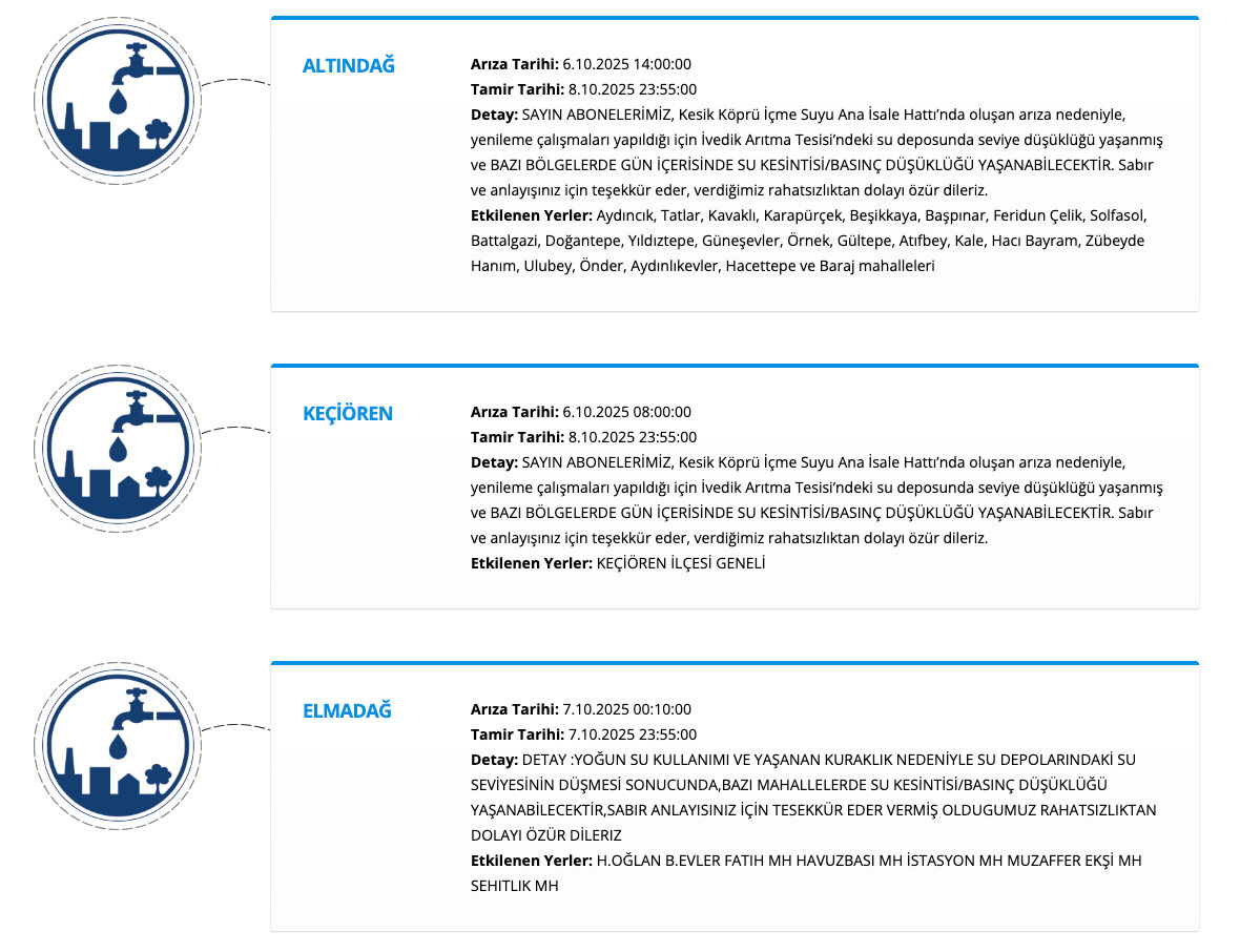 ASKİ Ankara su kesintisi 7-8 Ekim! Ankara'da sular ne zaman, saat kaçta gelecek? - 2. Resim