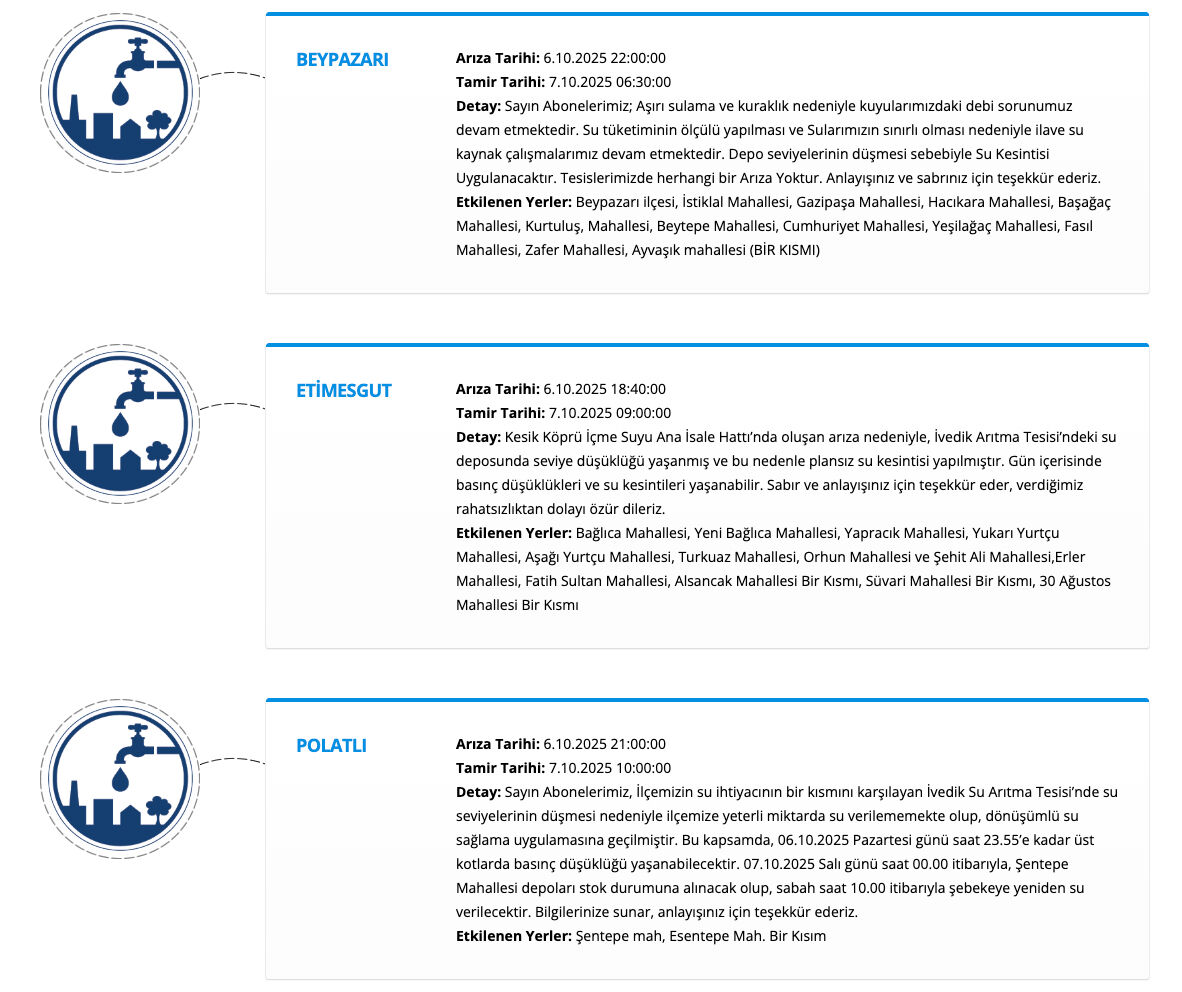ASKİ Ankara su kesintisi 7-8 Ekim! Ankara'da sular ne zaman, saat kaçta gelecek? - 3. Resim