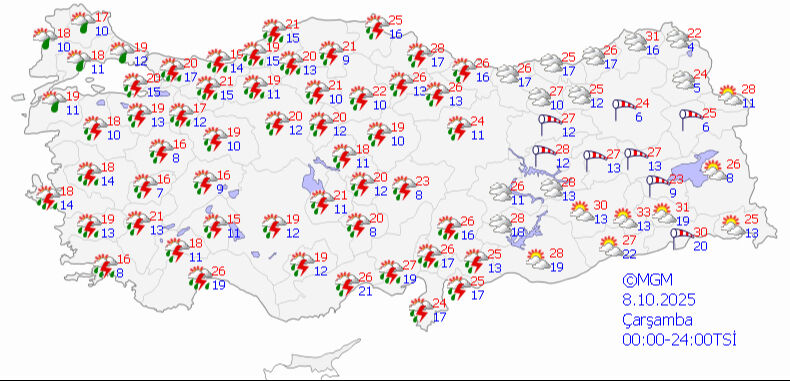 Meteoroloji haritayı güncelledi! 39 il için sağanak yağış ve fırtına uyarısı - 3. Resim
