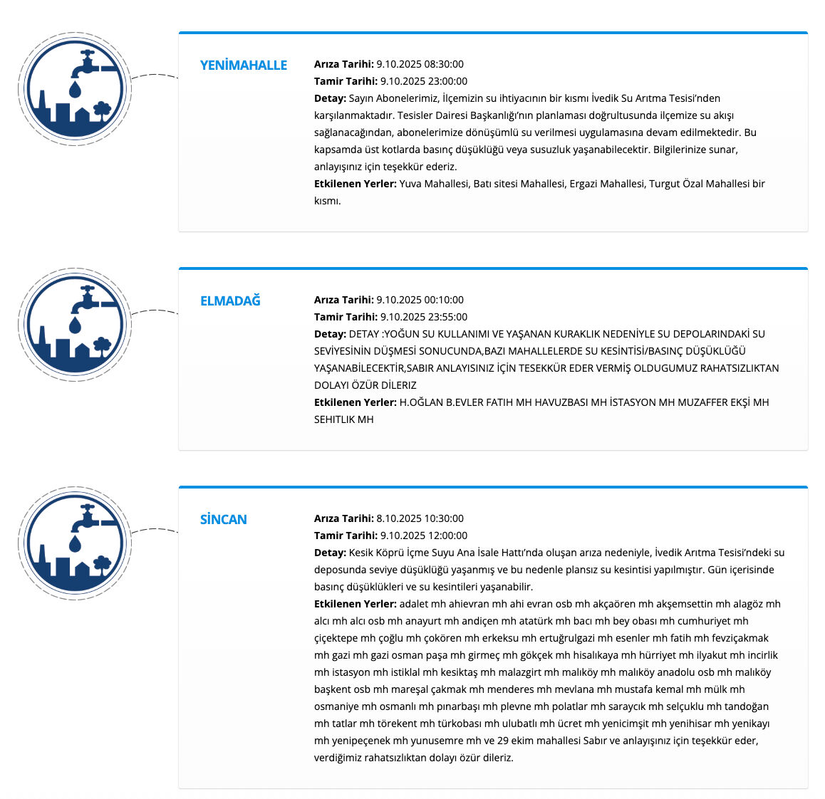 9 Ekim Ankara su kesinti listesi! Ankara'da sular ne zaman gelecek, su kesintisi ne zaman bitecek? - 3. Resim