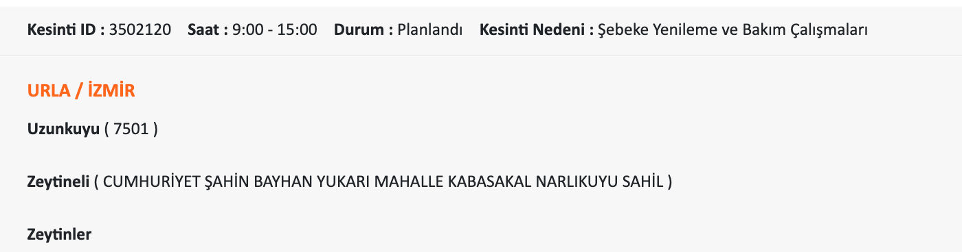 Gediz elektrik kesintisi: 9 Ekim İzmir'de elektrik kesintisi ne zaman gelecek? Güzelyalı, Urla, Torbalı.... Gediz elektrik kesintisi: 9 Ekim İzmir'de elektrik kesintisi ne zaman gelecek? Güzelyalı, Urla, Torbalı.... - 20. Resim
