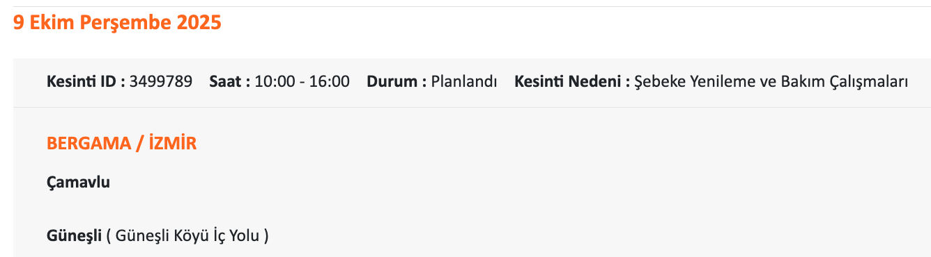 Gediz elektrik kesintisi: 9 Ekim İzmir'de elektrik kesintisi ne zaman gelecek? Güzelyalı, Urla, Torbalı.... Gediz elektrik kesintisi: 9 Ekim İzmir'de elektrik kesintisi ne zaman gelecek? Güzelyalı, Urla, Torbalı.... - 4. Resim