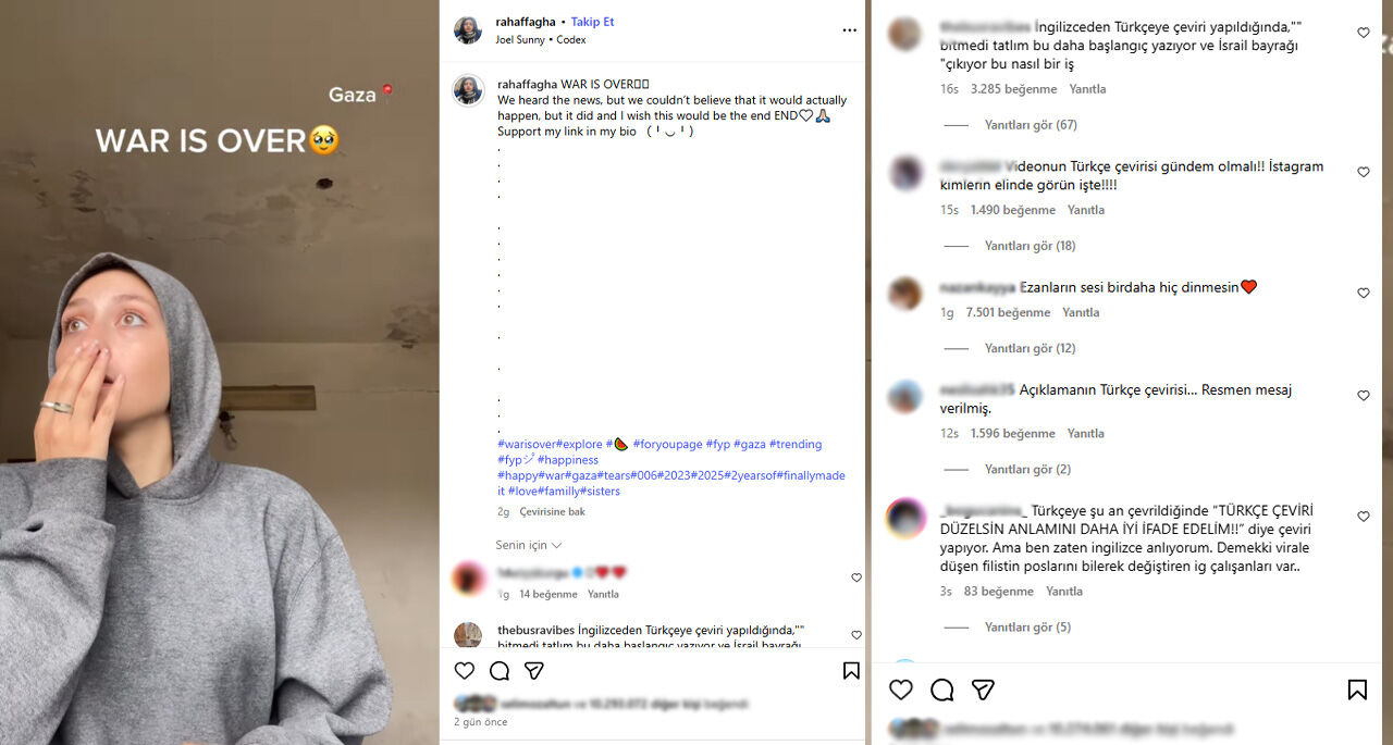 Gazzeli gencin paylaşımına Instagram'dan skandal Türkçe çeviri: Bitmedi tatlım, bu daha başlangıç - 3. Resim