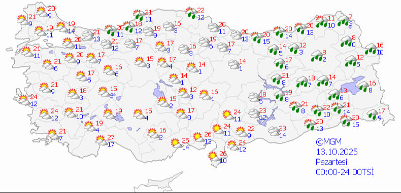 Sıcaklık düşüyor, kar ve sağanak geliyor! Meteoroloji'den 9 kente sarı kodlu uyarı - 1. Resim