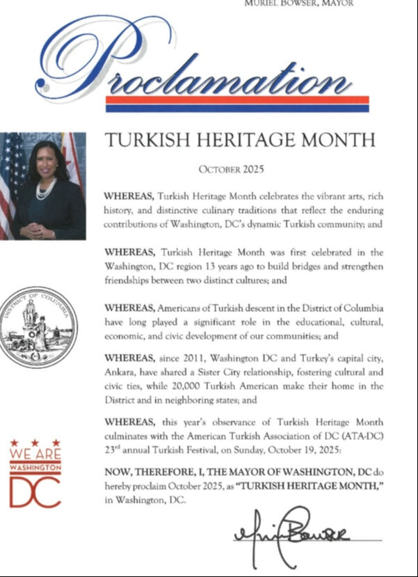 ABD’nin başkenti Washington’da '2025 Türk Mirası Ayı' ilan edildi - 1. Resim
