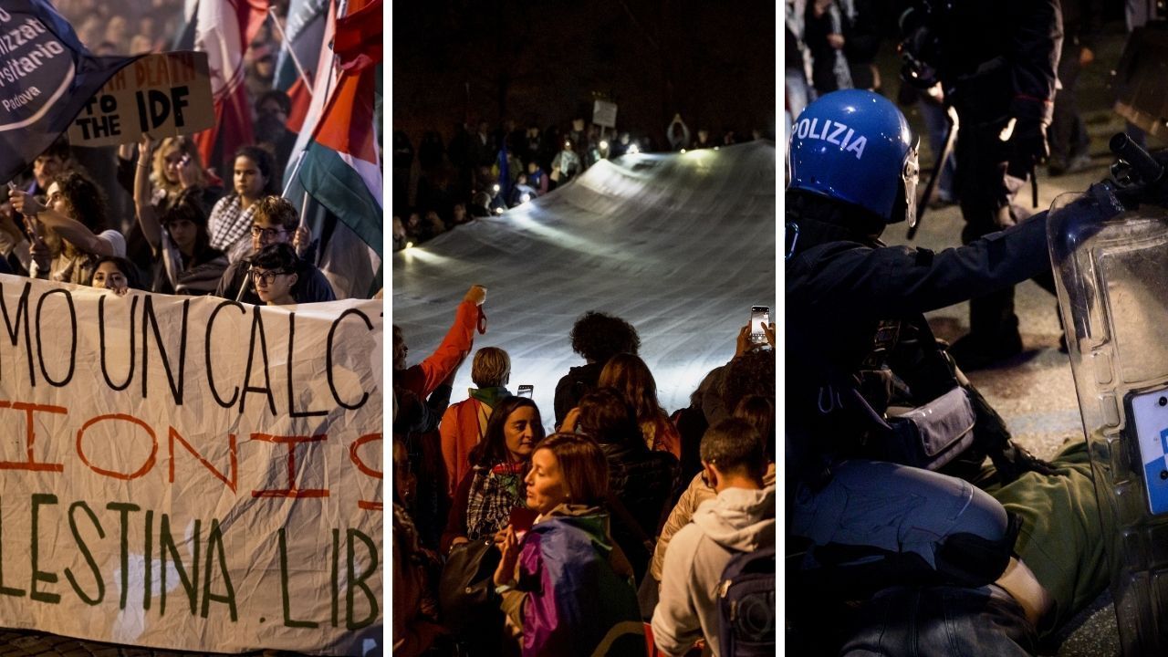 İtalya-İsrail maçı öncesi Filistin protestosu! Gazze'de ölen çocukların adı tek tek kefene yazıldı İtalya-İsrail maçı öncesi Filistin protestosu! Gazze'de ölen çocukların adı tek tek kefene yazıldı