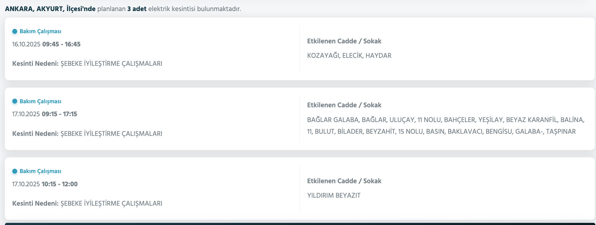 16 Ekim Ankara elektrik kesintisi sorgulama! Başkent EDAŞ duyurdu, Ankara'da elektrikler ne zaman gelecek? 16 Ekim Ankara elektrik kesintisi sorgulama! Başkent EDAŞ duyurdu, Ankara'da elektrikler ne zaman gelecek? - 2. Resim