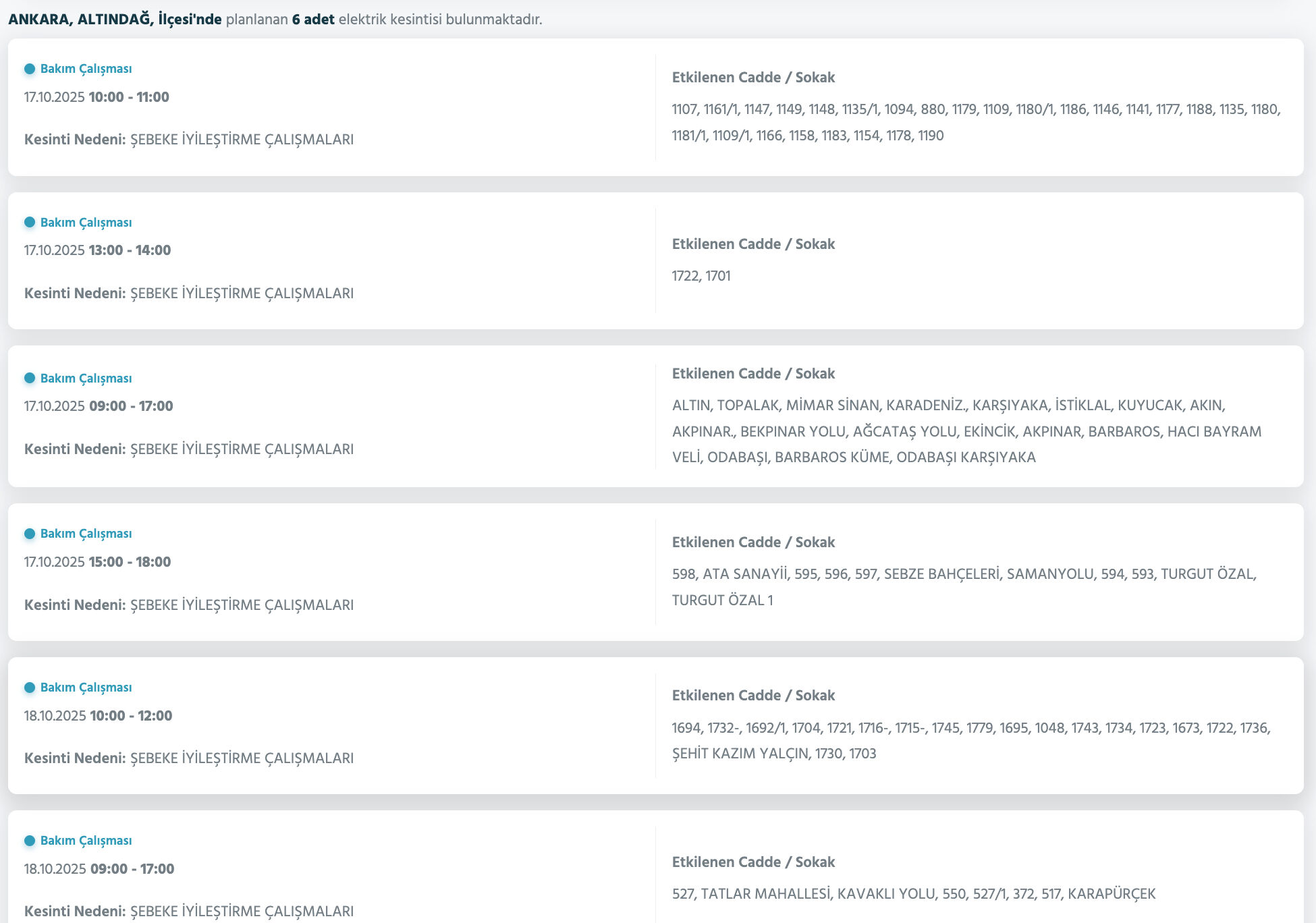 16 Ekim Ankara elektrik kesintisi sorgulama! Başkent EDAŞ duyurdu, Ankara'da elektrikler ne zaman gelecek? 16 Ekim Ankara elektrik kesintisi sorgulama! Başkent EDAŞ duyurdu, Ankara'da elektrikler ne zaman gelecek? - 3. Resim