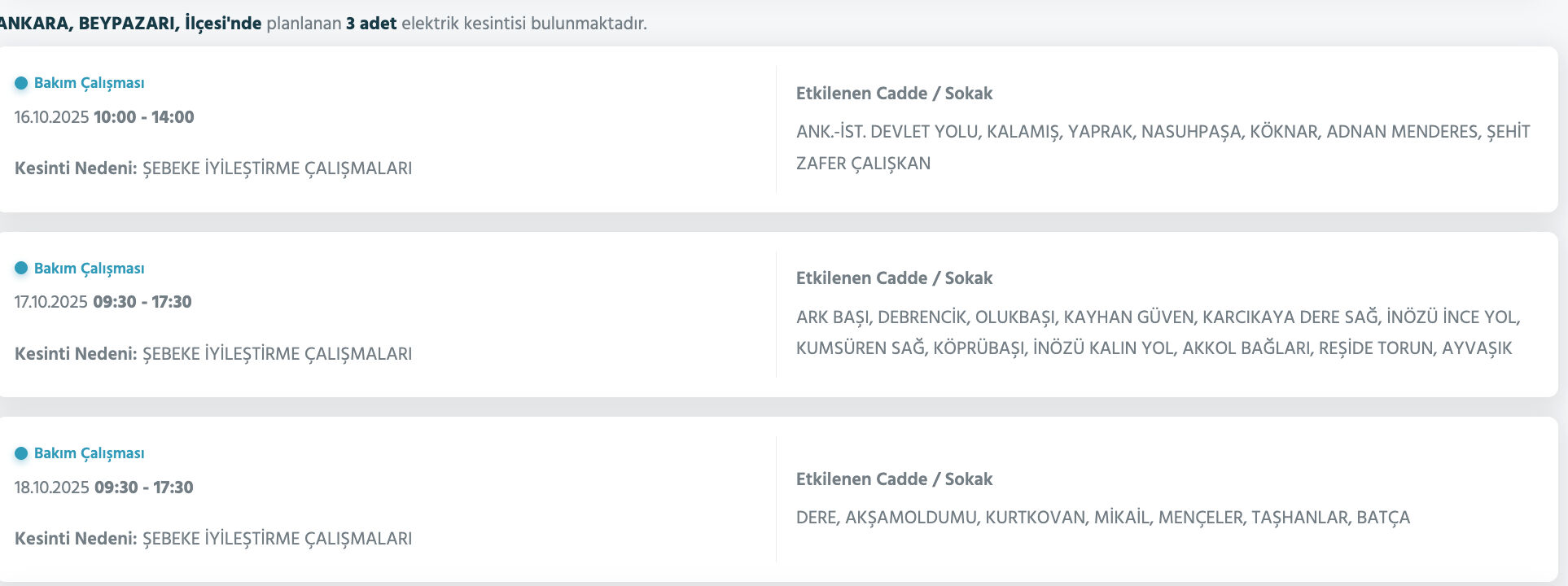 16 Ekim Ankara elektrik kesintisi sorgulama! Başkent EDAŞ duyurdu, Ankara'da elektrikler ne zaman gelecek? 16 Ekim Ankara elektrik kesintisi sorgulama! Başkent EDAŞ duyurdu, Ankara'da elektrikler ne zaman gelecek? - 6. Resim
