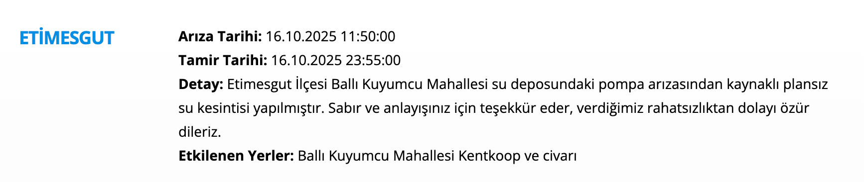 ASKİ su kesintisi! 16 Ekim Ankara'da sular ne zaman, saat kaçta gelecek? - 5. Resim