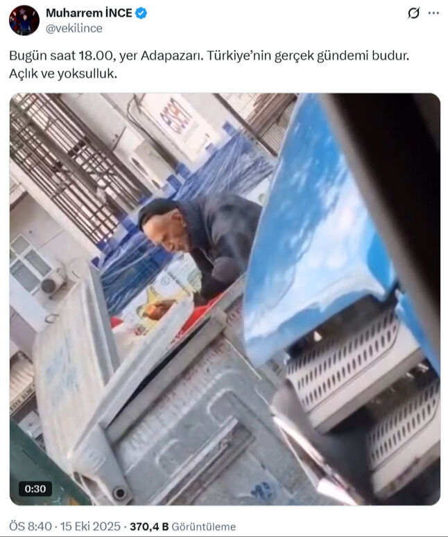 Muharrem İnce "Açlık ve yoksulluk" diye paylaşmıştı! Yaşlı adamla ilgili gerçek bambaşka çıktı Muharrem İnce "Açlık ve yoksulluk" diye paylaştı, yaşlı adamla ilgili gerçek bambaşka çıktı - 1. Resim