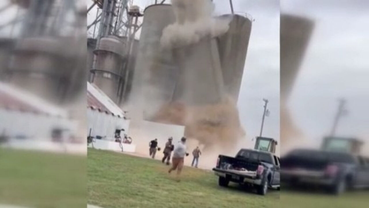 ABD'de facianın eşiğinden dönüldü! Tahıl silosu aniden çöktü - 1. Resim