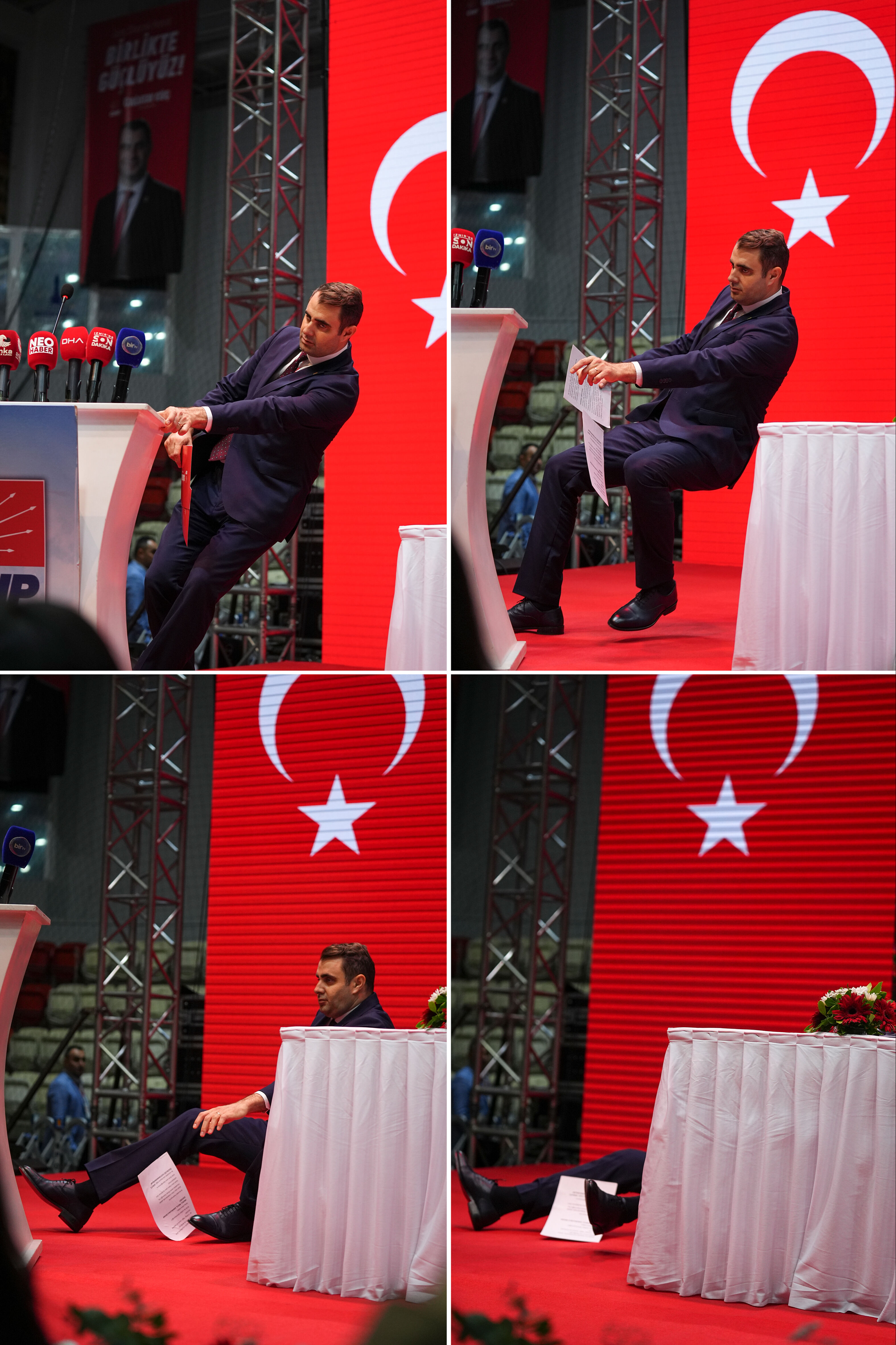 CHP İzmir kongresinde şok! Başkan adayı Çağatay Güç kürsüde bayıldı - 1. Resim