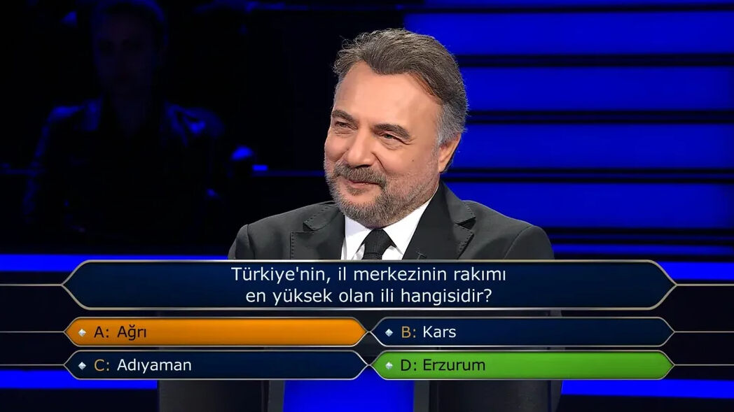 Türkiye'nin il merkezinin rakımı en yüksek olan ili hangisidir? Kim Milyoner Olmak İster'e 300 bin TL'lik soru damga vurdu - 1. Resim