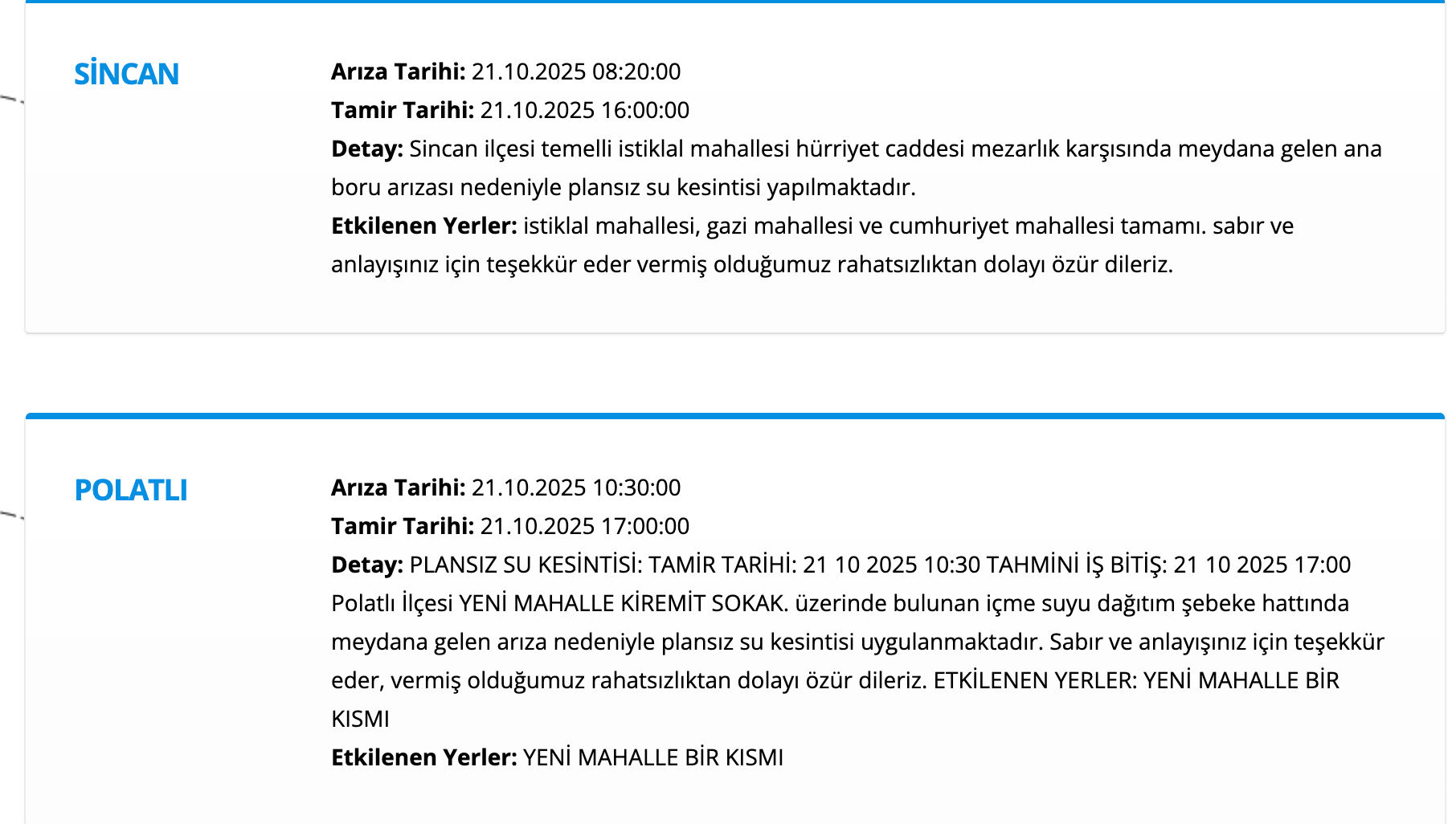 ASKİ su kesintisi: 21 Ekim Ankara su kesintisi olacak ilçeler duyuruldu! Ankara'da sular ne zaman gelecek? - 2. Resim