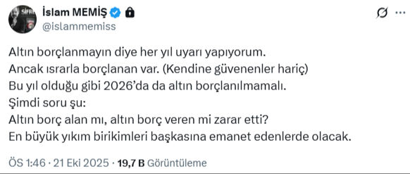 İslam Memiş'ten