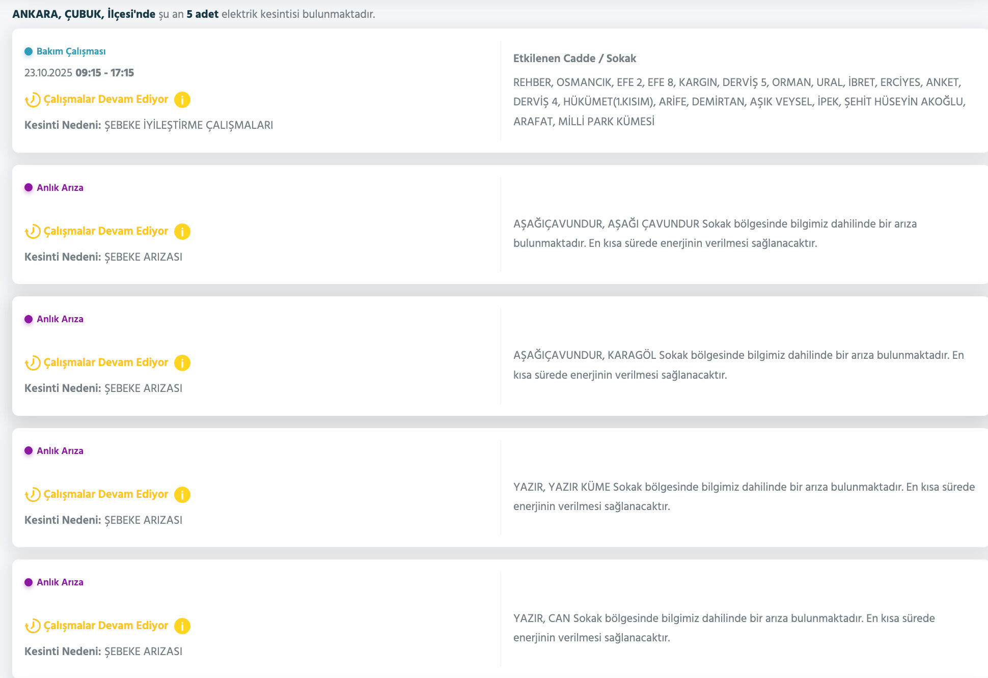 Ankara'nın hangi ilçelerinde elektrikler kesildi, saat kaçta gelecek? Başkent EDAŞ güncel listeyi paylaştı - 9. Resim