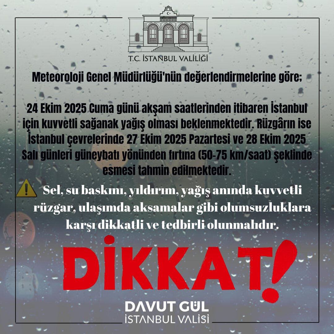 İstanbul'da sağanak ve fırtına alarmı! Meteoroloji ve Valilikten art arda uyarılar - 1. Resim