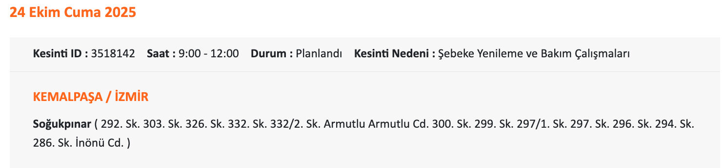 İzmir'in o il&ccedil;eleri karanlıkta kalacak... GDZ Elektrik listeyi paylaştı: İzmir'de elektrikler ne zaman gelecek? - 12. Resim