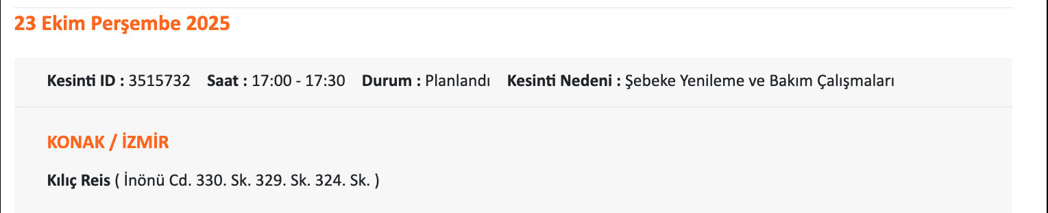 İzmir'in o il&ccedil;eleri karanlıkta kalacak... GDZ Elektrik listeyi paylaştı: İzmir'de elektrikler ne zaman gelecek? - 14. Resim