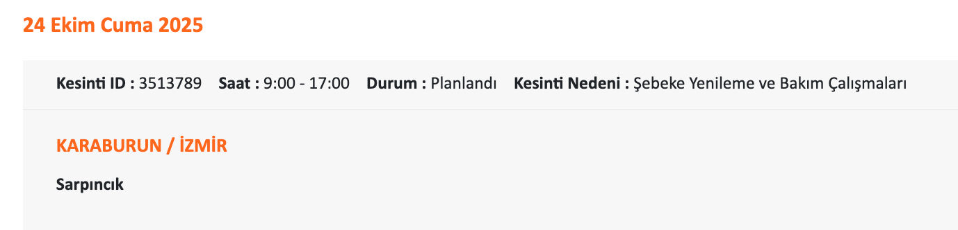 İzmir'in o il&ccedil;eleri karanlıkta kalacak... GDZ Elektrik listeyi paylaştı: İzmir'de elektrikler ne zaman gelecek? - 11. Resim