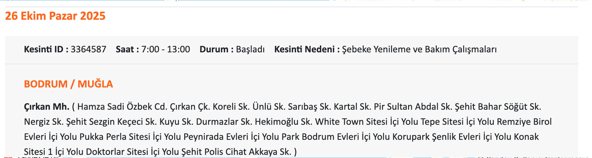 Bodrum elektrik kesintisi: 26 Ekim Pazar günü ADM Elektrik duyurdu, Bodrum'da elektrikler ne zaman gelecek? Bodrum elektrik kesintisi: 26 Ekim Pazar günü ADM Elektrik duyurdu, Bodrum'da elektrikler ne zaman gelecek? - 2. Resim
