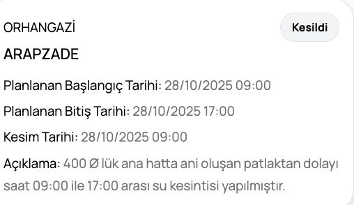28 Ekim BUSKİ su kesintisi! Bursa'da sular ne zaman, saat kaçta gelecek? 28 Ekim BUSKİ su kesintisi! Bursa'da sular ne zaman, saat kaçta gelecek? - 2. Resim