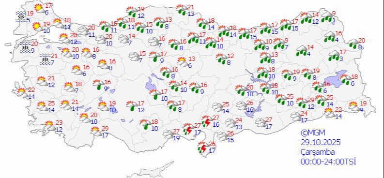 Meteoroloji'den yeni hava raporu: 3 bölge için sağanak uyarısı verildi Meteoroloji'den yeni hava raporu: 3 bölge için sağanak uyarısı verildi - 1. Resim