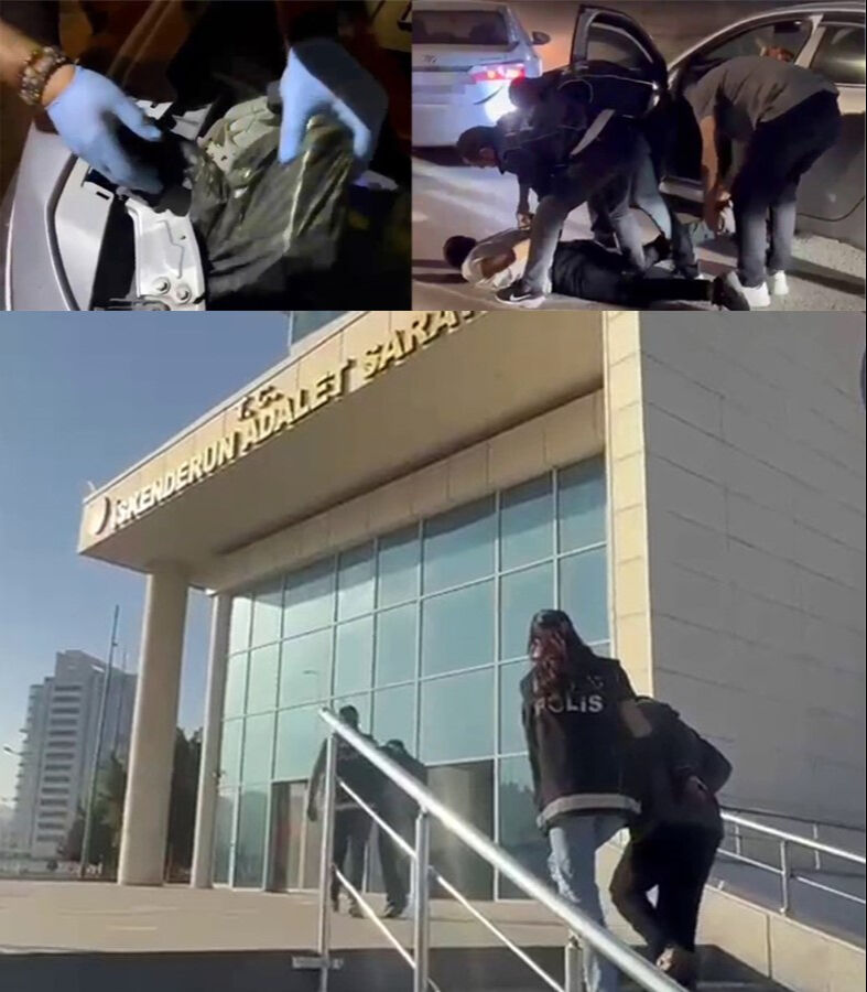 Hatay'da otomobilin kaputundan 5 buçuk milyon TL'lik uyuşturucu çıktı! - 1. Resim