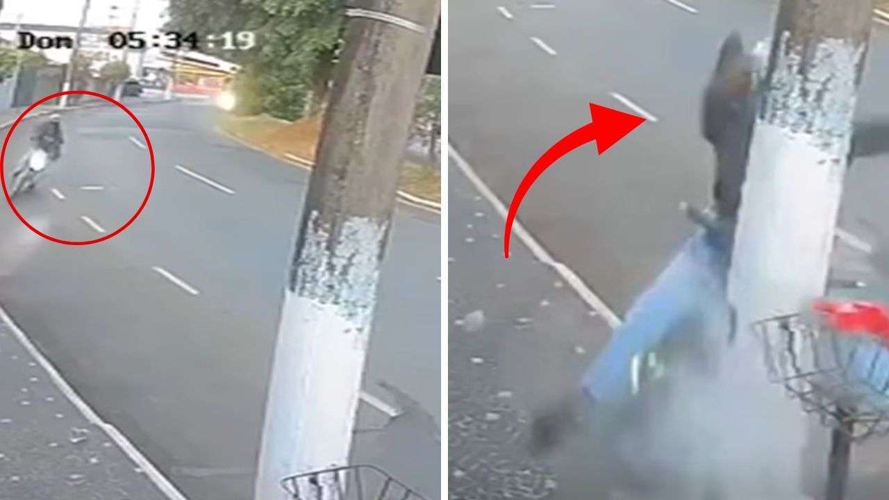 Brezilya'da korkunç kaza! Virajı alamayan motosiklet sürücüsü direğe çarptı - Dünya