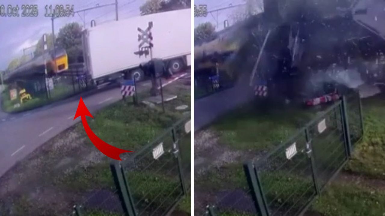  - Yolcu treni geri manevra yapan tırı biçti! Korkunç kaza kamerada