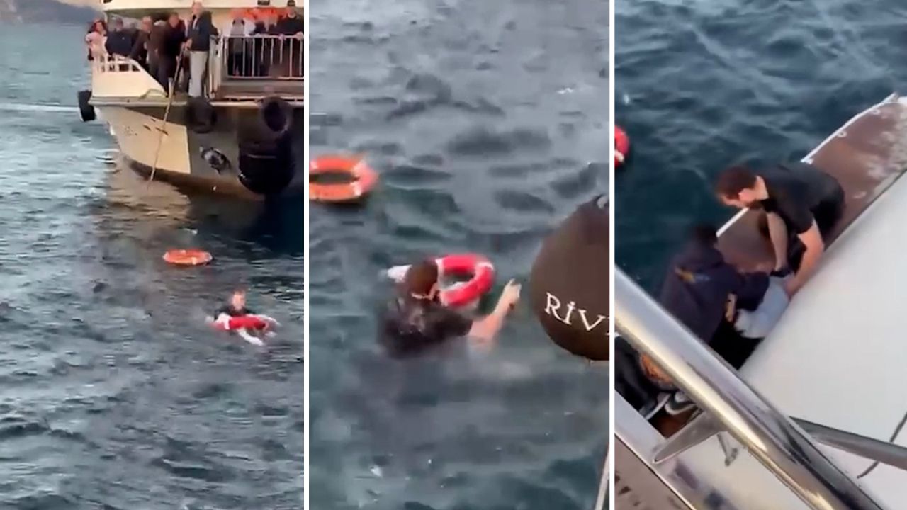  -Talihsiz kadının kurtarılma anı kamerada