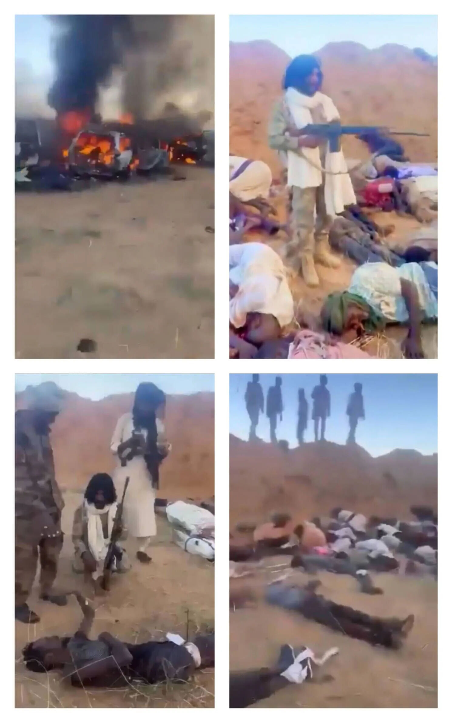  Daha önce de savaş suçları işlediği bilinen Abu Lulu, bir videoda kendisine yalvaran 10 esirin önünde duruyor. 