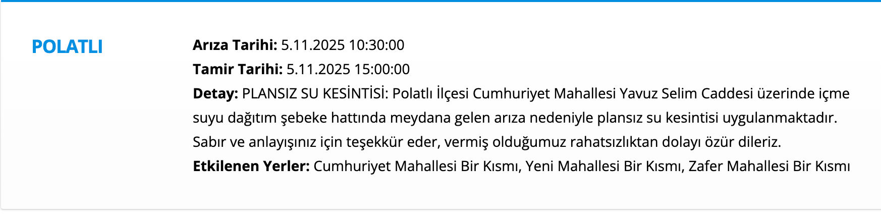 ASKİ tarafından su kesintisi duyurusu yapıldı! 5 Kasım Ankara’da sular ne zaman gelecek? - 2. Resim